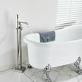 thumbnail image 2 of Free standing Bathtub Faucet Brushed Nickel Floor Mount Tub Filler Mixer Shower, 2 of 10