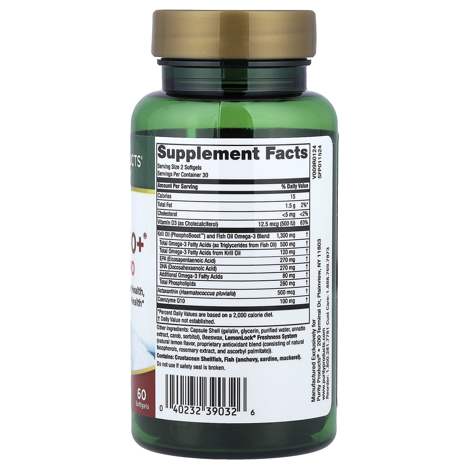 Purity Products Krill Omega 50+® with  CoQ10, 60 Softgels