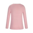 thumbnail image 4 of COSFO V-Neck Mens Shirts Casual Long Sleeve Pink Solid Pullover Men's T-Shirts, 4 of 5