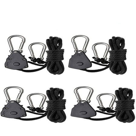 

4pcs 1/8 Inch Heavy Duty Adjustable Grow Light Ratchet Rope Hanger Yoyo for Grow Light Fixtures Gardening