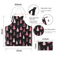 thumbnail image 7 of Black and Pink Christmas Tree Apron-Garden Aprons for Women with Pockets-Cotton Linen Waterproof Kitchen Cooking Gardening Aprons Adjustable for Kitchen,Cooking,BBQ and Salon 32"x27", 7 of 7