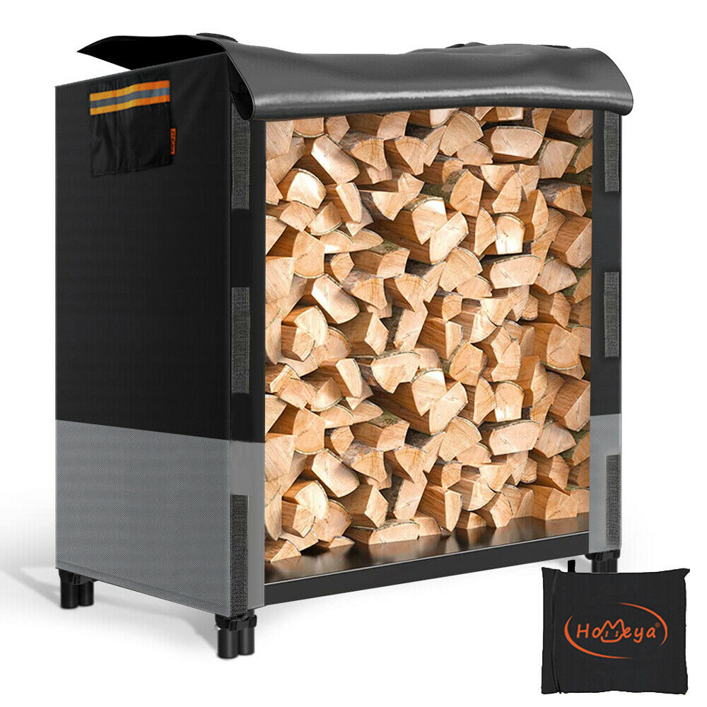 Homeya 4ft Firewood Log Rack Cover, 600D Oxfords Heavy Duty Outdoor