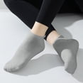 thumbnail image 2 of Babcutegg Womens Pilates Socks Tight Fitting Ankle Length Breathable and Comfortable Soild Color Non-Slip Athletic Wear for Women Gray Size Free Size, 2 of 8
