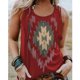 thumbnail image 4 of Camiseta sin mangas para mujer, cuello redondo, estampado elegante, correa ancha para el hombro, chaleco holgado sin mangas de verano, 4 of 6