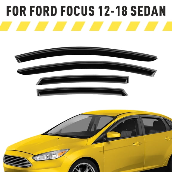 AEROGUYS Extra Durable Window Deflectors Tape-On Window Visors Rain Guards Fit for Ford Focus 2012-2018 Sedan/Hatchback, Sun Visors, Wind Vent for Shades, Exterior Car Accessories - 4pcs. AG0947