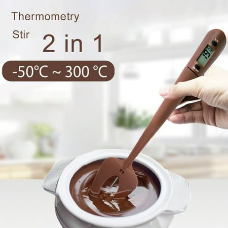 

huanledash Digital Spatula Cooking Thermometer Silicone Stirrer Food Kitchen Baking Tool