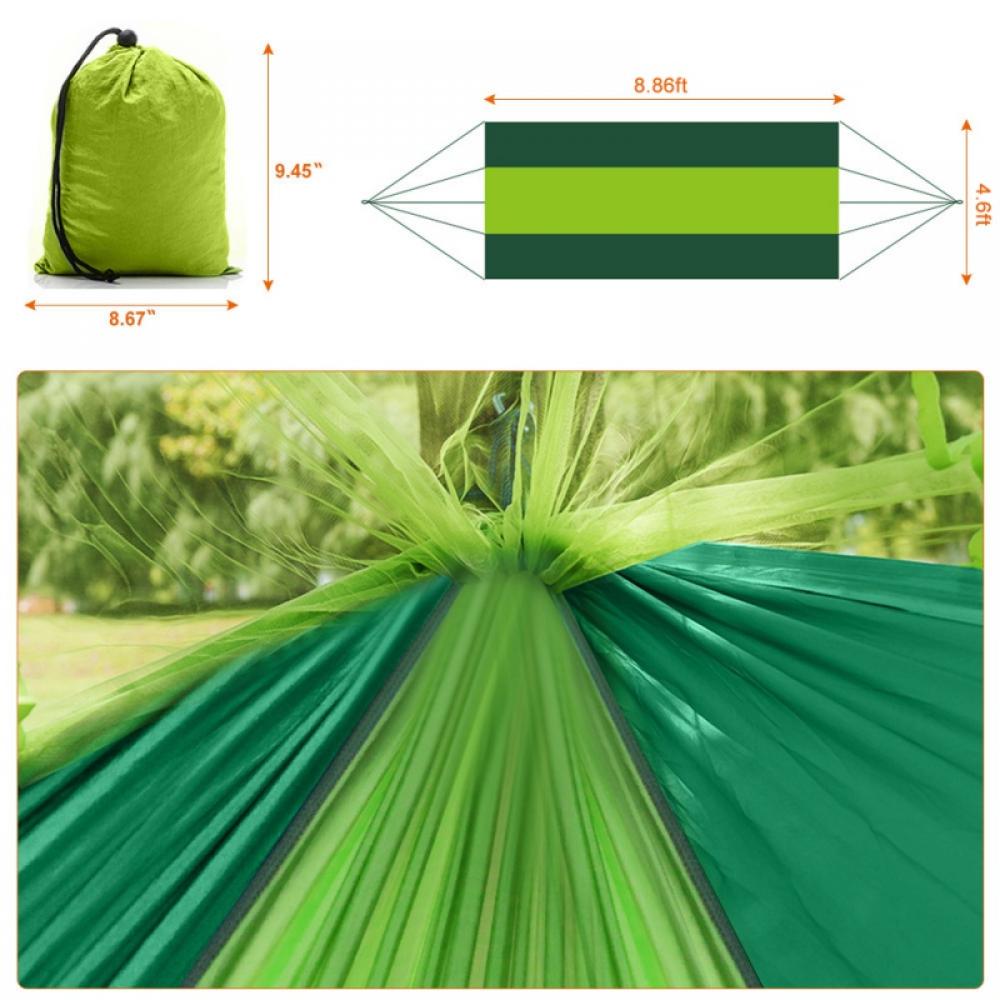 Camping Hammock with Mosquito Bug Net, Tree Straps, Carabiners, Sling and Storage Bag, Outdoor Portable Hammock for Men Women Kid for Backpacking, Patio, Hiking, Yard, Camping - image 3 of 6