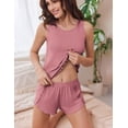 thumbnail image 3 of Ekouaer 2 Pieces Womens Tank Top Pajamas Set Soft Sleepwear Sleeveless Cami and Shorts Summer Loungewear Pjs Set, 3 of 6