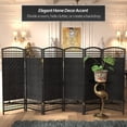 thumbnail image 2 of Red Lantern 4 ft. Short Fiber Weave Folding Screen - Black - 6 Panels, 2 of 7