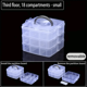 thumbnail image 3 of Caja de almacenamiento de plástico con ranura para compartimento apilable ajustable transparente de 3 niveles y 18 rejillas para organizar juguetes, accesorios de joyería, 3 of 5