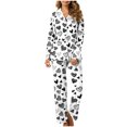 thumbnail image 2 of MIUOWANP Womens Big and Tall Pajama Sets Women's Valentine's Day Printed Pajama Set For Daily Home Wear With Pocket White XXL, 2 of 5