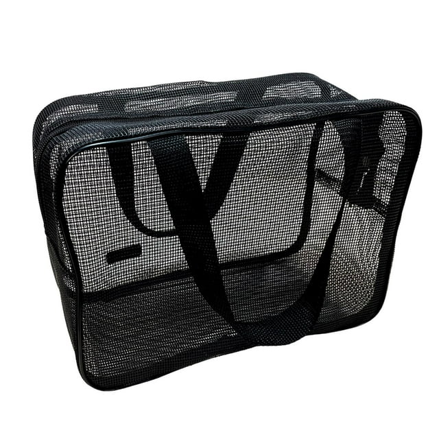 Neceser de malla portátil con cremallera, tejido transpirable con asa ancha de nailon 25x11x16cm Yuyangstore Neceseres