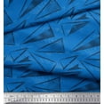 thumbnail image 3 of Soimoi Blue Poly Georgette Fabric Triangle Geometric Print Fabric by Yard 42 Inch Wide, 3 of 3