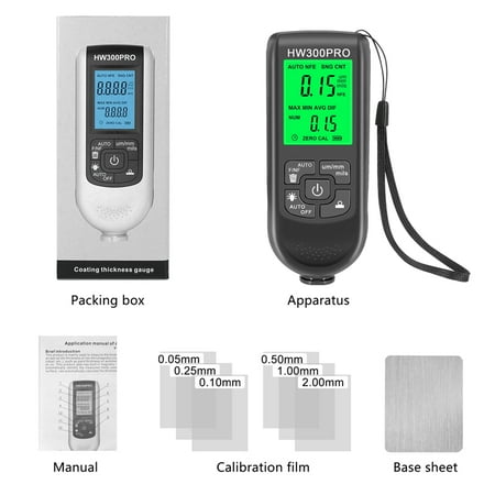 

-300PRO Coation Thickness Gauge 0-2000UM Car Paint Film Thickness Tester Automotive Paint Meter(Black)