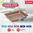 thumbnail image 3 of Bakken- Swiss 10-Piece Kitchen Baking Pan Set - Commercial Grade Carbon Steel Bakeware with Nonstick Coating, Stackable and Space-Saving Design, Oven Safe Tray (up to 450°F), Brown, 3 of 7