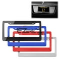 thumbnail image 5 of 2Pcs Blue&nbsp;Carbon Fiber Printed Style License Plate Frames&nbsp;Front & Rear Bracket Cover, 5 of 5
