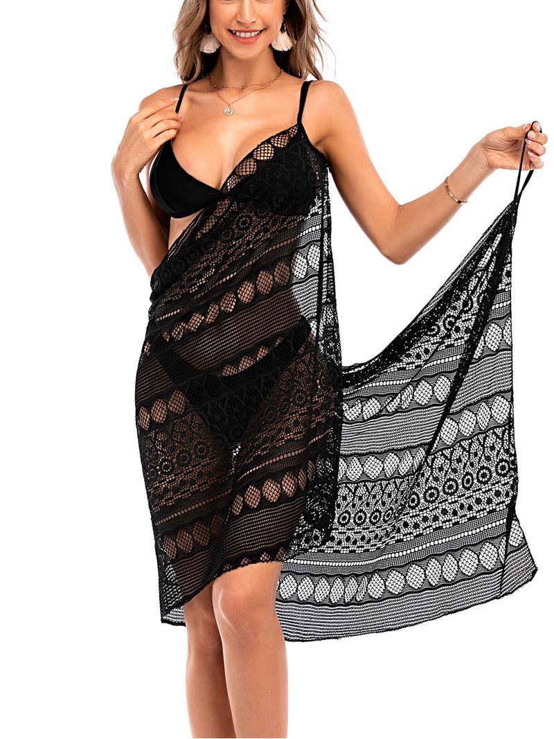 black lace dress cover up Shona Joy - La Lune Lace Back Maxi Dress - Black main image 0