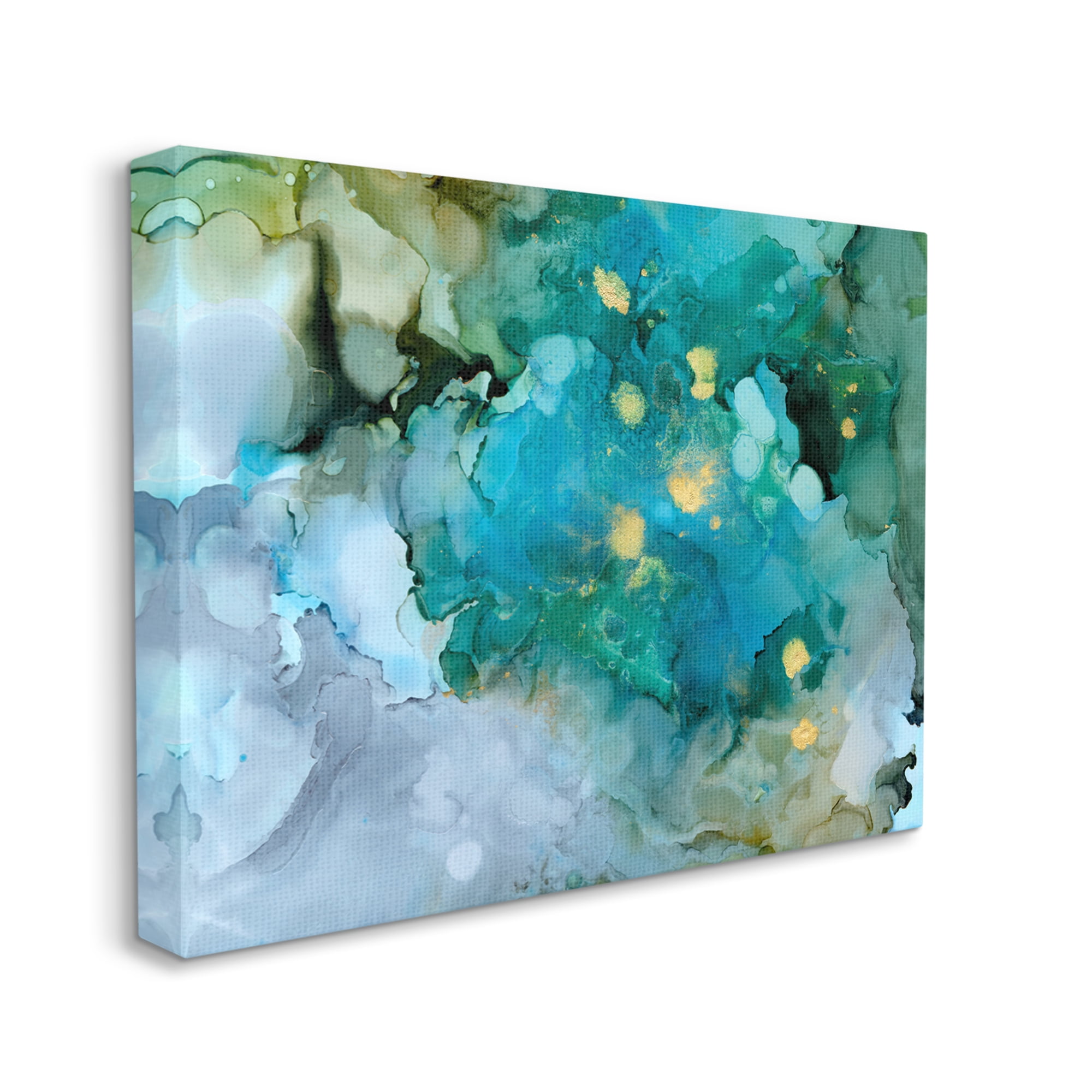 Stupell Industries Modern Ocean Water Abstract Painting Fluid Watercolor Composition, 48 x 36,Design by Victoria Borges