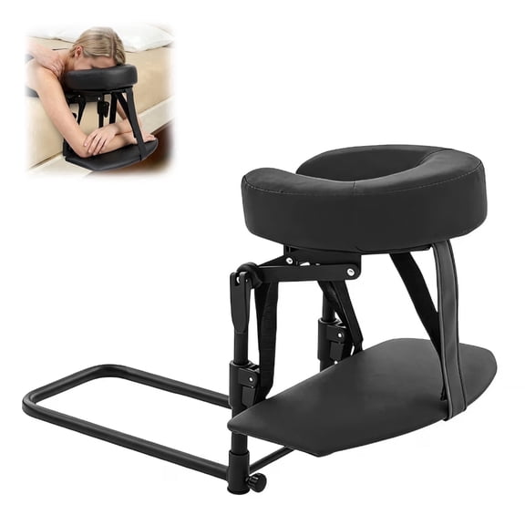 Massage Headrest for Bed with Hand Rest, 5.5-18" Height Adjustable Massage Face Cradle for Home Use, Ideal for Spa, and Eye Surgery Recovery
