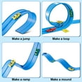 thumbnail image 4 of KAIPARA Flexible Race Track Toys for Kids, 12.8Ft 360° Rotating Portable Rolls Up Flex Tracks with 4 Cars & Suction Cups, Birthday Gifts for Boys Girls Ages 3+, Blue, 4 of 10