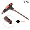 thumbnail image 3 of Uxcell 7mm Ball End Hex T-Handle Wrench Spanner, Metric S2 Steel 2 Pack, 3 of 5