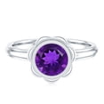 thumbnail image 4 of Rosec Jewels Natural Amethyst Solitaire Engagement Ring (1 Ct, AAA Quality) - Flower Ring for Women - with Jewelry Box, 10K White Gold, US 4.00, 4 of 8