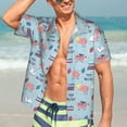 thumbnail image 5 of KLL Men's Hawaiian Shirt Short Sleeve Button Down Beach Shirts-Brain Training, 5 of 5