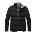 thumbnail image 1 of Men's Winter Jacket Winter Coat Down Cotton Jacket Mens Solid Color Short Coat Stand Collar Cotton Jacket, 1 of 1