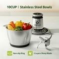 thumbnail image 5 of LINKChef Electric Food Chopper, 9.9 Cup Meat Grinder Food Processor Stainless Steel Meat for Vegetable Meat Fruit, 5 of 9