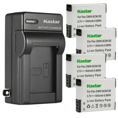 Kastar 4-Pack Battery and AC Wall Charger Replacement for Panasonic DMW-BCM13 DMW-BCM13E DMW-BCM13PP Battery VSK0800 VSK0801 Charger Panasonic Lumix DMC-ZS35W Lumix DMC-ZS40 DMC-ZS40K DMC-ZS40S
