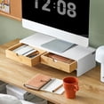 thumbnail image 3 of Support pour Moniteur avec Tiroirs \u Support Double pour Moniteur de Bureau Rehausseur de Moniteur d'Ordinateur VESA Support pour Portable Organisateur de PC de Bureau Étagère \u Convient au Moniteur pour Bureau Maison Jeu, 3 of 9