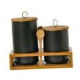 thumbnail image 3 of 2 botes herméticos para cocina Strade Fareast Limited tarro de cocina recipiente multiusos negro 1M 1L, 3 of 8