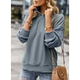 thumbnail image 6 of DOKOTOO Sweatshirts for Women Fall Sweatshirt Casual Long Sleeve Half Zip Pullover Loose Quarter Zipper Tops S-2XL, 6 of 9