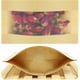 thumbnail image 4 of 100 bolsas de papel kraft con ventanas, bolsas con cremallera vertical, utilizadas para empacar galletas y bocadillos, 12*20 + 4 ventanas de cuero kraft esmerilado, 28 seda JAMW Sencillez, 4 of 5