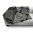 thumbnail image 3 of Ethnic Soft Flannel Fleece Throw Blanket, Funky Abstract Formless Minimalist Leopard Brush Strokes, Cozy Plush for Indoor and Outdoor Use, 50" x 70", Black and Cream, by Ambesonne, 3 of 6