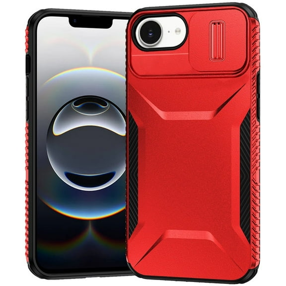 For iPhone 17E / 16E / SE4 Ultimate U Design Hybrid with Camera Window Covering - Red