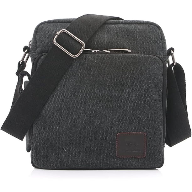 LHSHIDU Shoulder Bag for Men Casual Crossbody Bag Canvas Satchel Handbag for Work