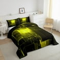 thumbnail image 2 of YST Fluorescent Yellow Geometric Comforter Set Full Size 3D Stereoscopic Square Bedding, Glowing Neon Geometry Bedding Comforter Sets Soft Microfiber Modern Abstract Quilt with 2 Pillowcases, 2 of 5