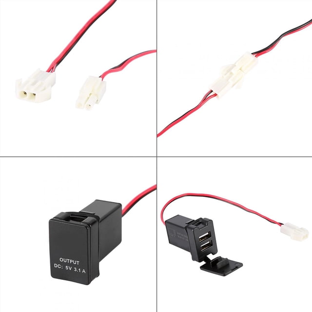 Cargador USB dual, adaptador de corriente USB de 12 V-24 V CC a 5 V, toma USB dual, rendimiento impulsado
