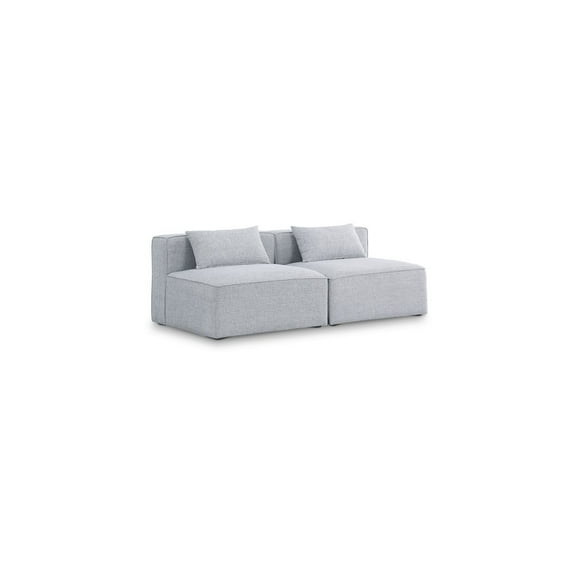 Meridian Furniture Cube Grey Durable Linen Modular Sofa