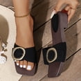 thumbnail image 2 of Wensltd Women's Block Heel Sandals Summer Fashion Thick Sole Round Toe Sandals Outdoor Stylish Comfort Slippers Black, 2 of 9