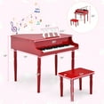 thumbnail image 3 of Costway 30-Key Classic Baby Grand Piano Toddler Toy Wood with Bench & Music Rack Red, 3 of 10