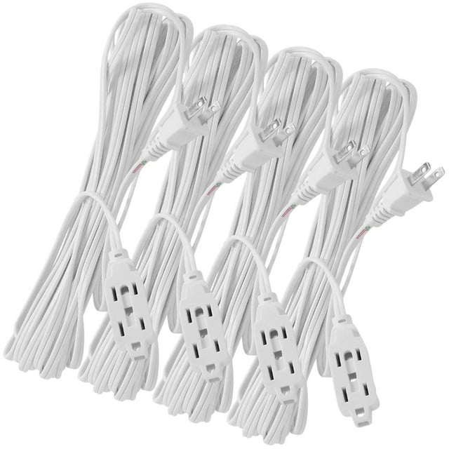 Cables Multicontacto Triple VoltReach08 4Pzas 4x8m 16 AWG 3 Contactos 127V 7A ABS/Cobre Blanco.