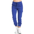 thumbnail image 1 of Innerwin Pantalons Cargo avec Poches Bas pour Femmes Plage Jambe Droite Pantalon Boho Bleu Paon L, 1 of 3