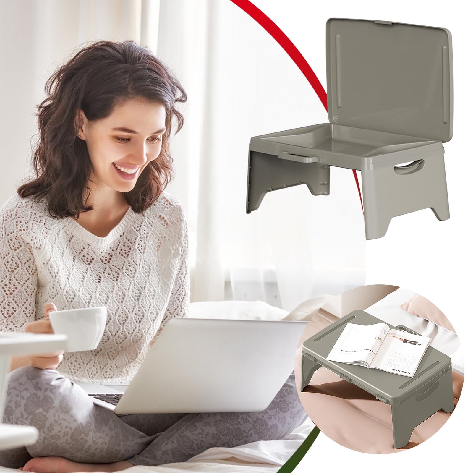 SouMaox Portable Folding Desk, Space Saving Design Versatile Laptop Stand Computer Surface Work Station for Dormitory Apartment Use