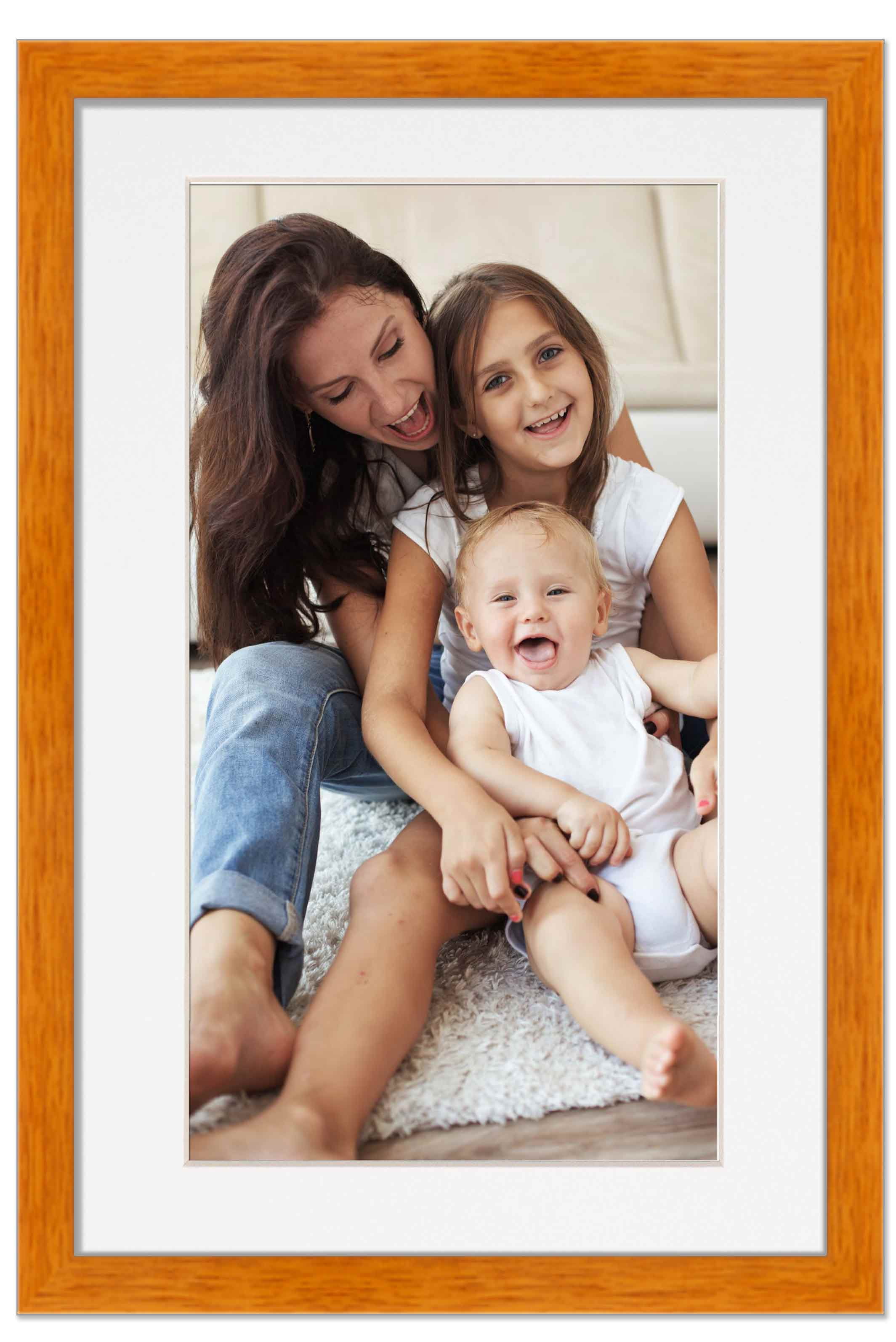 12x18 Frame Honey Pecan With White Picture Mat For 12x18 Photo - Honey Pecan 18x24 Frame To Display