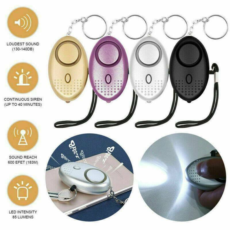 Elderly Loud Alert Attack Panic Keychain 130 dB Siren Safety Protection Device with LED Light – Emergency Security Alert Key Chain Whistle for Women Distress Alarm Keychain Kids Anti-Rape Device 