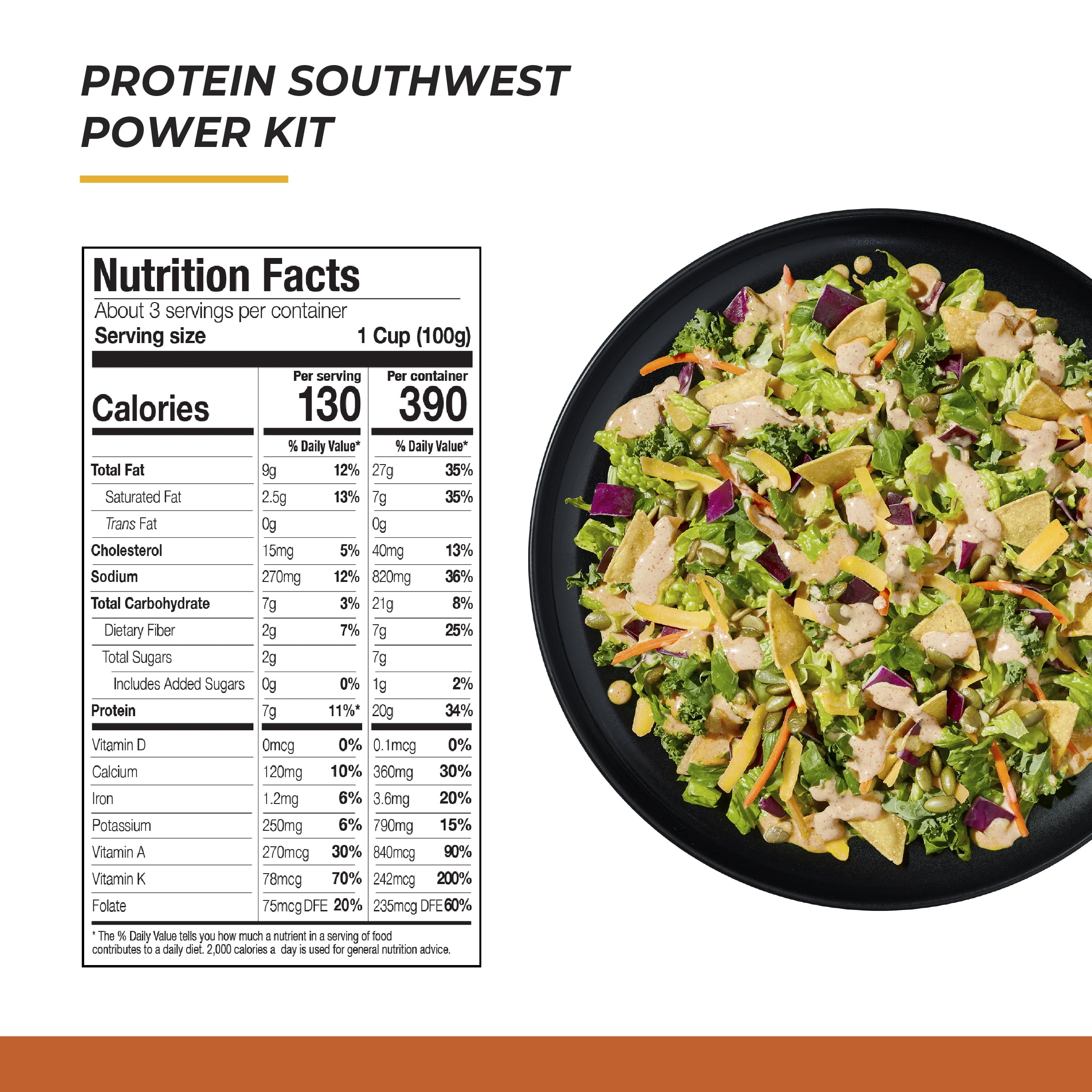 Taylor Farms Protein Southwest Chopped Salad Kit, 10.9 oz, Fresh