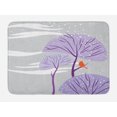 thumbnail image 1 of Winter Bath Mat, Seasonal Conceptual Artwork Purple Trees Snowy Weather Cute Bird Animal, Non-Slip Plush Mat Bathroom Kitchen Laundry Room Decor, 29.5 X 17.5 Inches, Dust Purple Orange, Ambesonne, 1 of 2