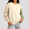 thumbnail image 6 of FAIWAD Girls Boys Sweatshirt Long Sleeve Color Block Crewneck Pullover Casual Loose School Daily Wear, 6 of 9